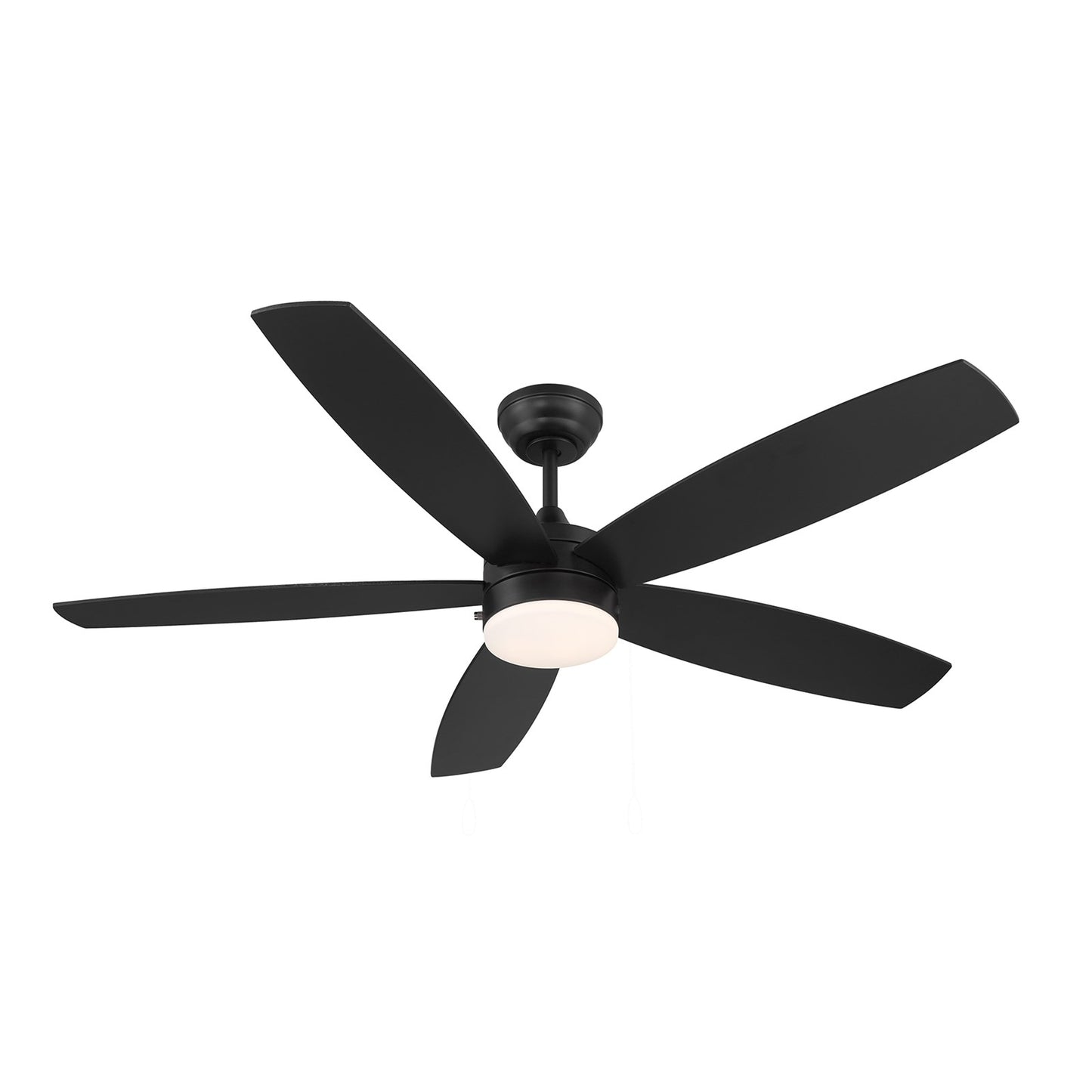 Savoy House 52in Ceiling Fan | Transitional Matte Black and White Opal Glass | Covered Patio & Living Room | 52 x 52 x 7.63 in | Model M2029MBK