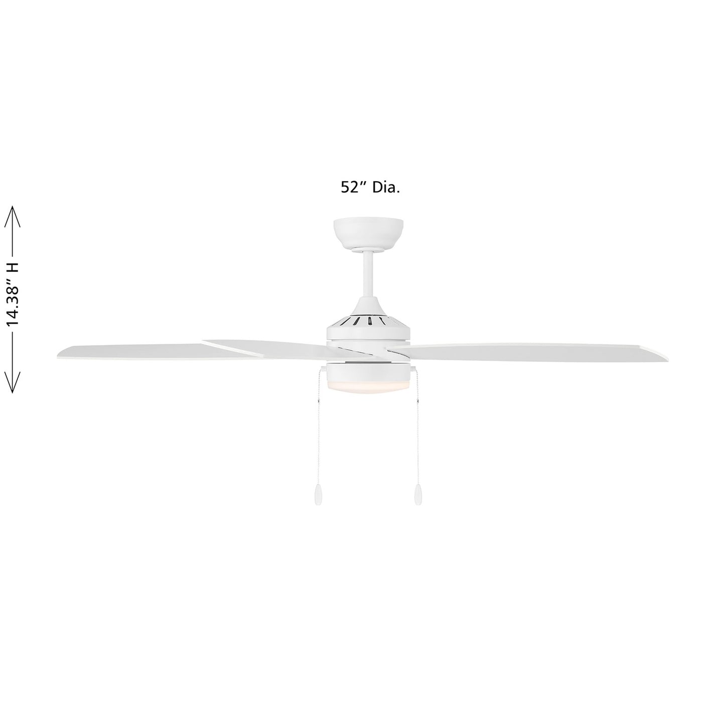 Savoy House 52in Ceiling Fan | Transitional White and White Opal Glass | Covered Patio & Living Room | 52 x 52 x 7.63 in | Model M2029WH