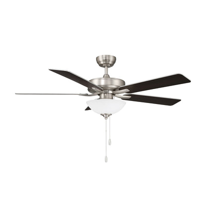 Savoy House 52in Ceiling Fan | Transitional Brushed Nickel and White Frosted Glass | Living Room & Bedroom | 52 x 52 x 13.13 in | Model M2034BNRV