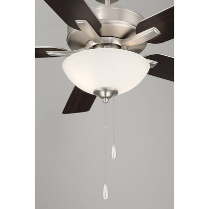 Savoy House 52in Ceiling Fan | Transitional Brushed Nickel and White Frosted Glass | Living Room & Bedroom | 52 x 52 x 13.13 in | Model M2034BNRV