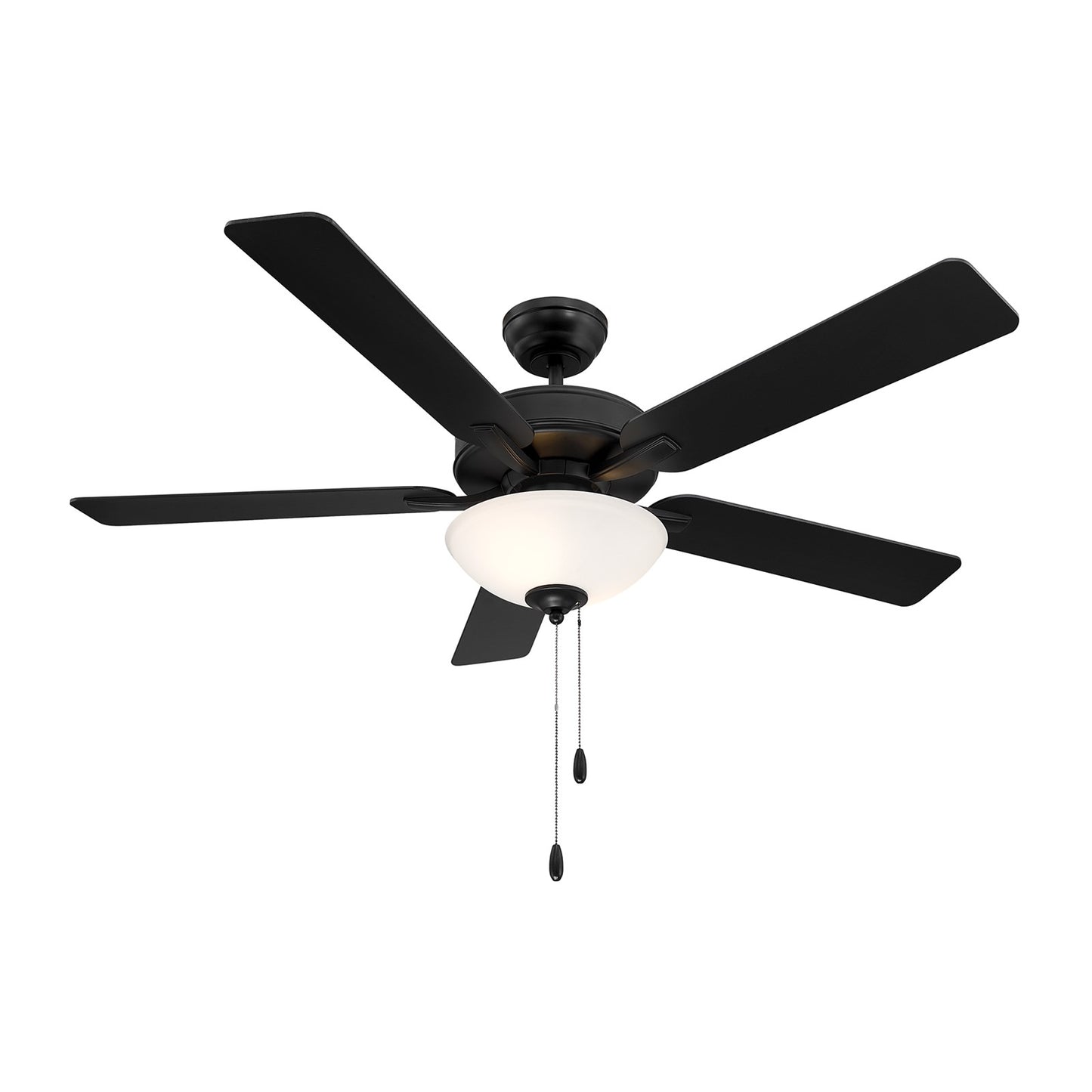Savoy House 52in Ceiling Fan | Transitional Matte Black Metal and White Frosted Glass | Living Room & Bedroom | 52 x 52 x 13.13 in | Model M2034MBKRV