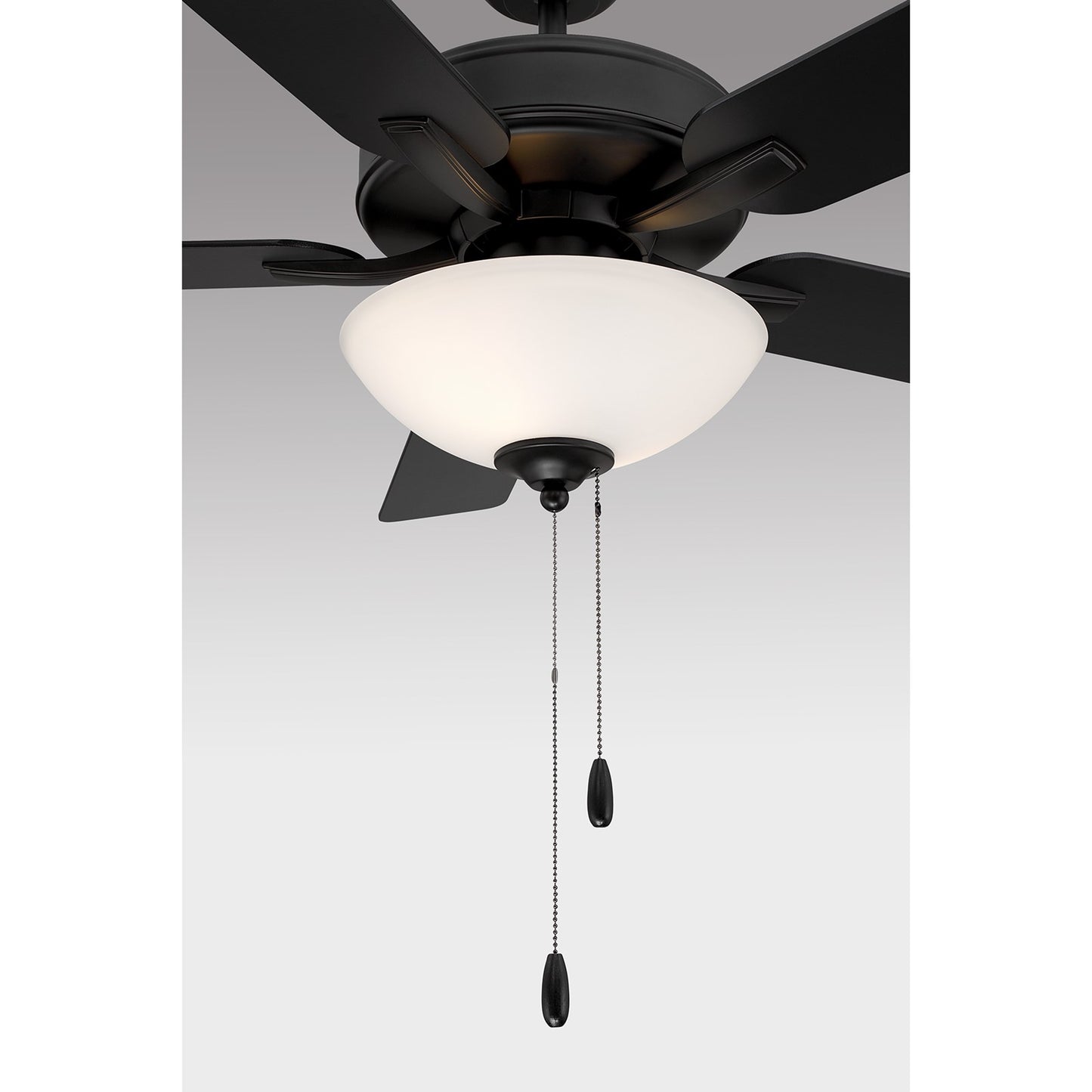 Savoy House 52in Ceiling Fan | Transitional Matte Black Metal and White Frosted Glass | Living Room & Bedroom | 52 x 52 x 13.13 in | Model M2034MBKRV