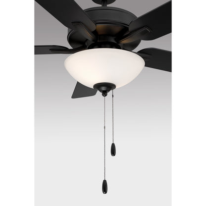 Savoy House 52in Ceiling Fan | Transitional Matte Black Metal and White Frosted Glass | Living Room & Bedroom | 52 x 52 x 13.13 in | Model M2034MBKRV