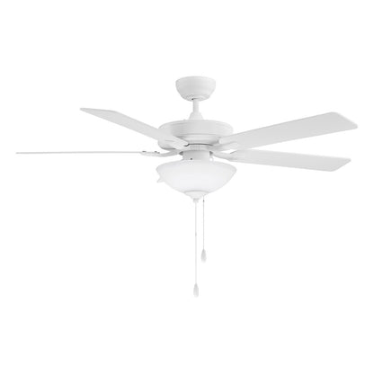 Savoy House 52in Ceiling Fan | Transitional White Metal and White Frosted Glass | Living Room & Bedroom | 52 x 52 x 13.13 in, 2-Light | Model M2034WHRV