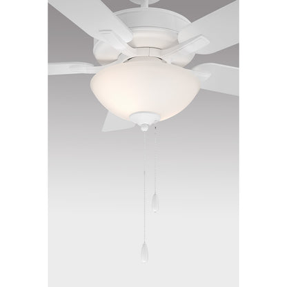 Savoy House 52in Ceiling Fan | Transitional White Metal and White Frosted Glass | Living Room & Bedroom | 52 x 52 x 13.13 in, 2-Light | Model M2034WHRV