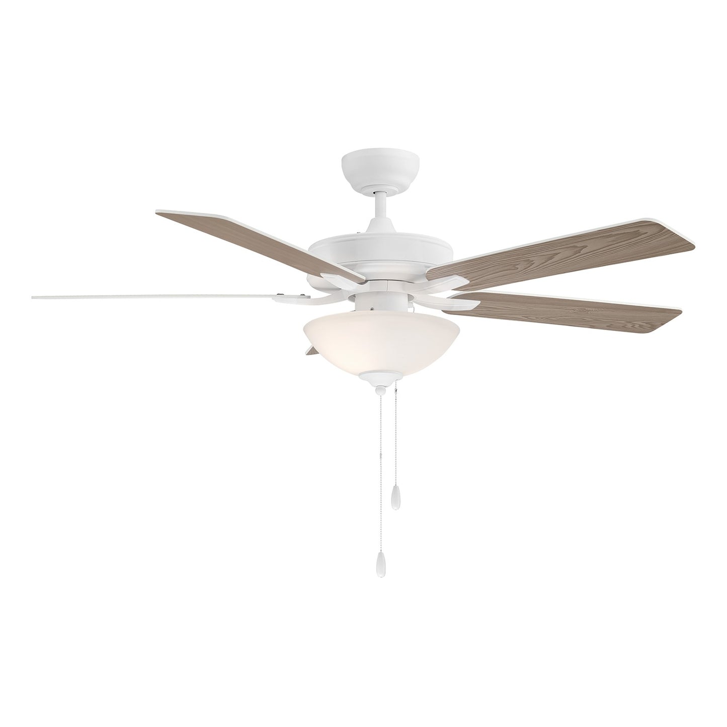 Savoy House 52in Ceiling Fan | Transitional White Metal and White Frosted Glass | Living Room & Bedroom | 52 x 52 x 13.13 in, 2-Light | Model M2034WHRV