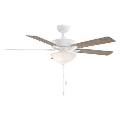 Savoy House 52in Ceiling Fan | Transitional White Metal and White Frosted Glass | Living Room & Bedroom | 52 x 52 x 13.13 in, 2-Light | Model M2034WHRV