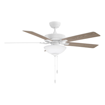 Savoy House 52in Ceiling Fan | Transitional White Metal and White Frosted Glass | Living Room & Bedroom | 52 x 52 x 13.13 in, 2-Light | Model M2034WHRV