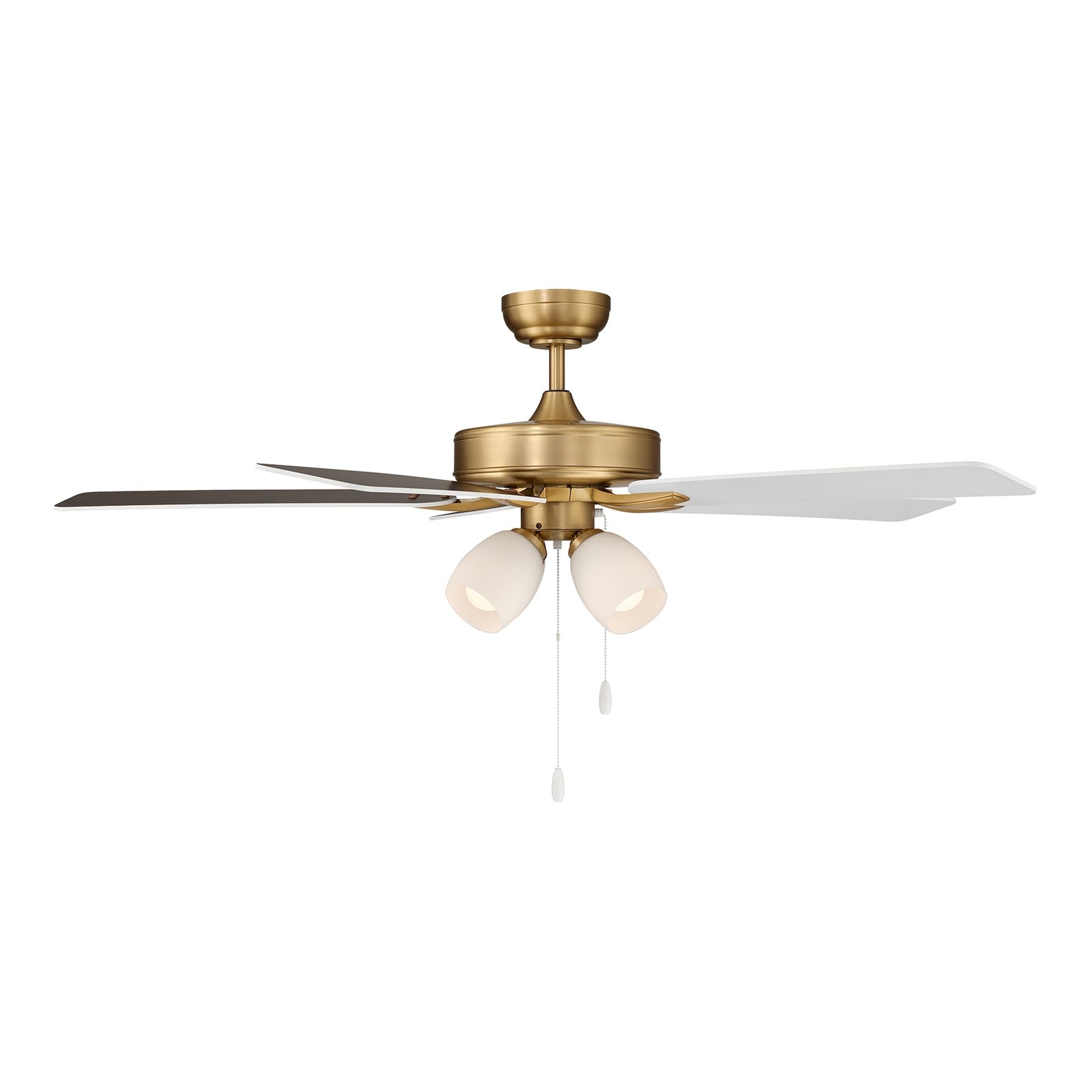 Savoy House 52in 4-Light Ceiling Fan | Transitional Natural Brass and White Opal Glass | Bedroom & Living Room | 52 x 52 x 12.63 in | Model M2035NBRV