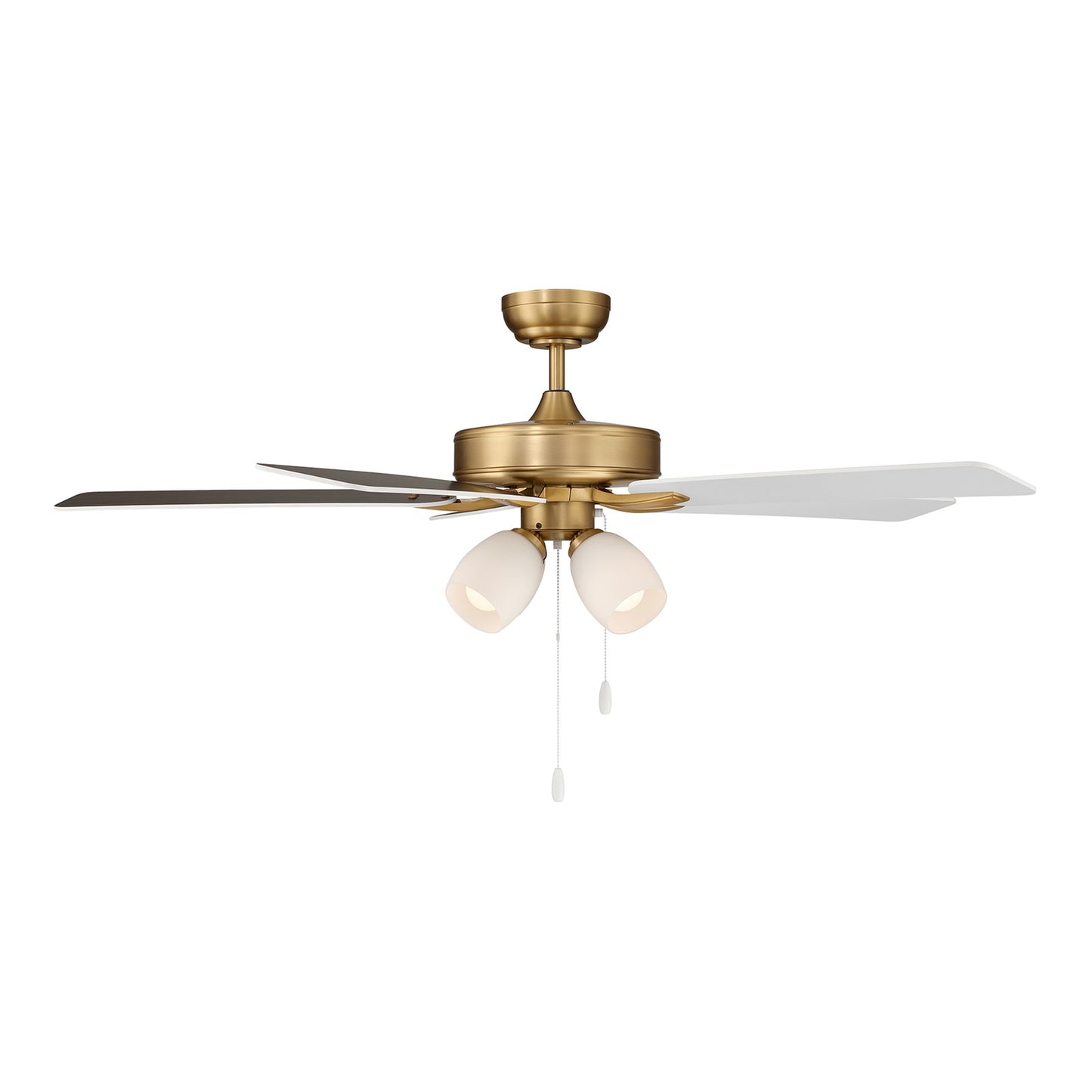 Savoy House 52in 4-Light Ceiling Fan | Transitional Natural Brass and White Opal Glass | Bedroom & Living Room | 52 x 52 x 12.63 in | Model M2035NBRV