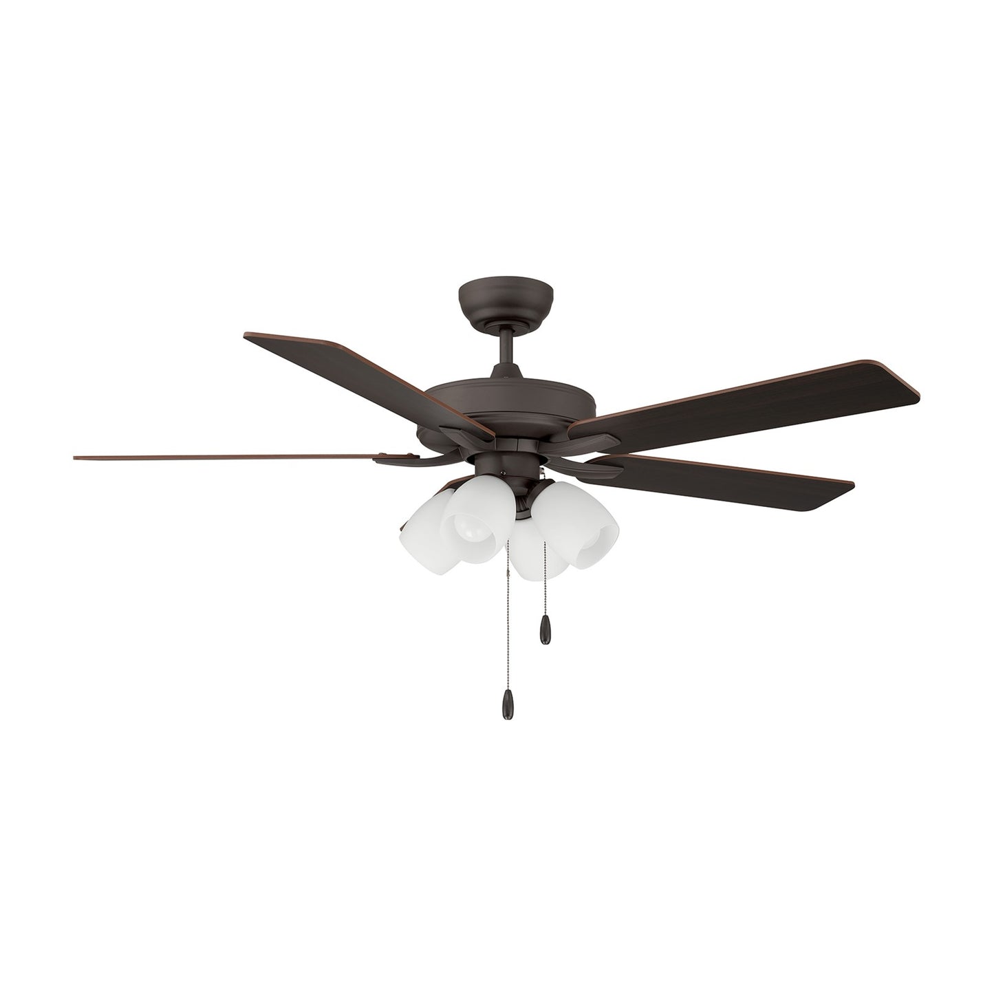 Savoy House 52in 4-Light Ceiling Fan | Transitional Oil Rubbed Bronze and White Opal Glass | Bedroom & Living Room | 52 x 52 x 12.63 in | Model M2035ORBRV
