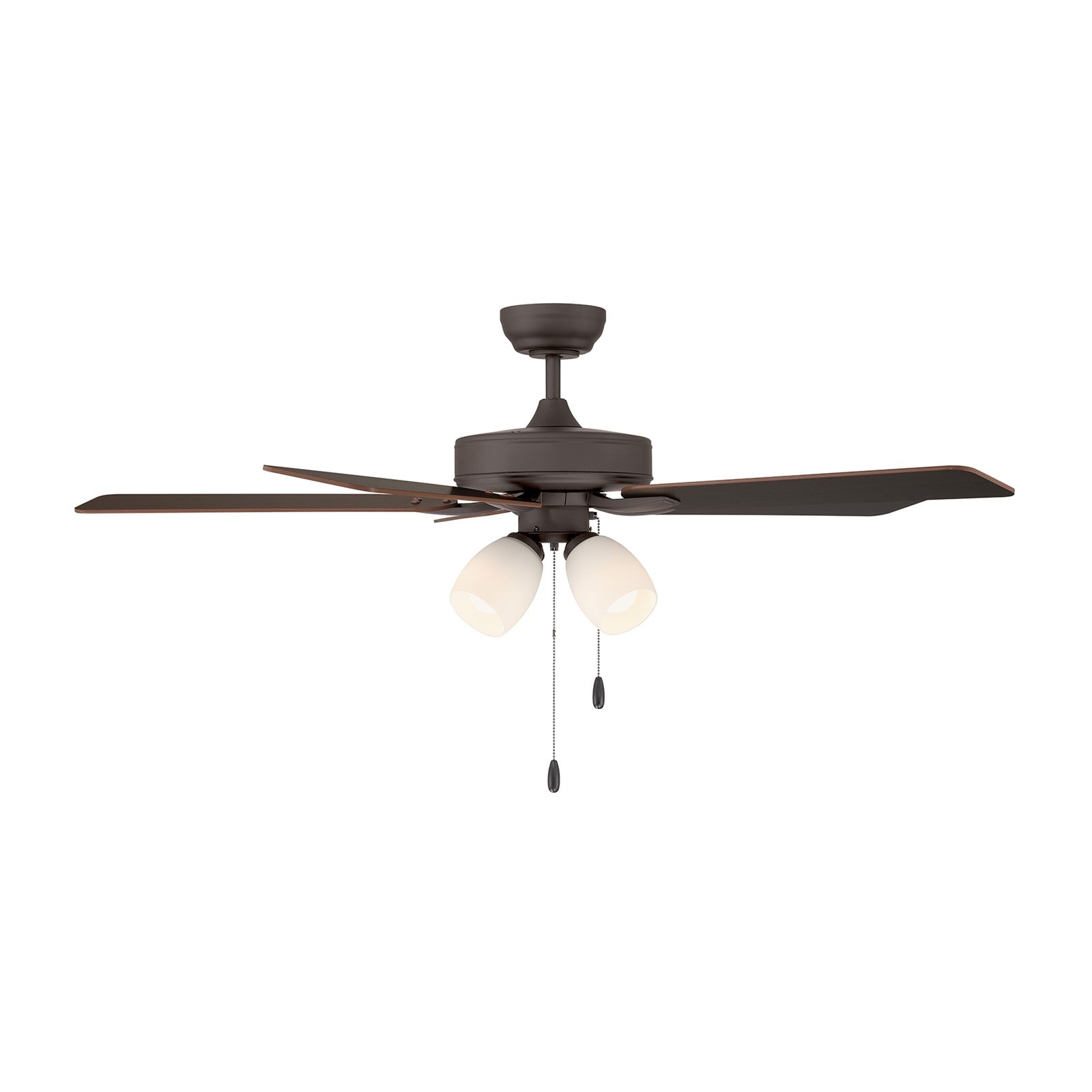 Savoy House 52in 4-Light Ceiling Fan | Transitional Oil Rubbed Bronze and White Opal Glass | Bedroom & Living Room | 52 x 52 x 12.63 in | Model M2035ORBRV
