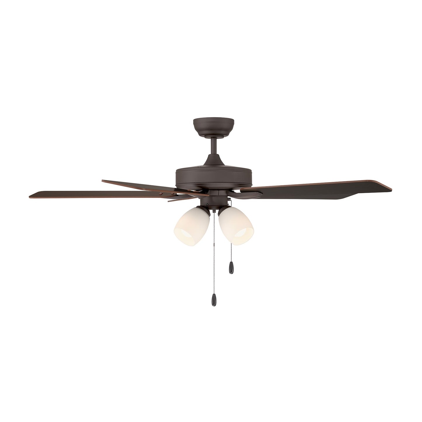 Savoy House 52in 4-Light Ceiling Fan | Transitional Oil Rubbed Bronze and White Opal Glass | Bedroom & Living Room | 52 x 52 x 12.63 in | Model M2035ORBRV