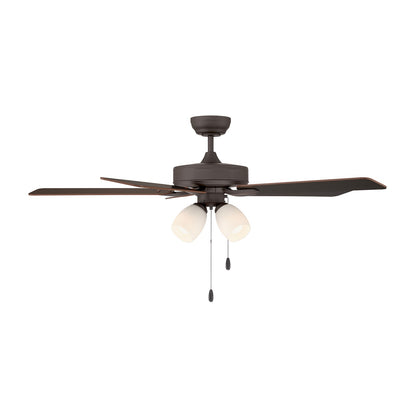 Savoy House 52in 4-Light Ceiling Fan | Transitional Oil Rubbed Bronze and White Opal Glass | Bedroom & Living Room | 52 x 52 x 12.63 in | Model M2035ORBRV