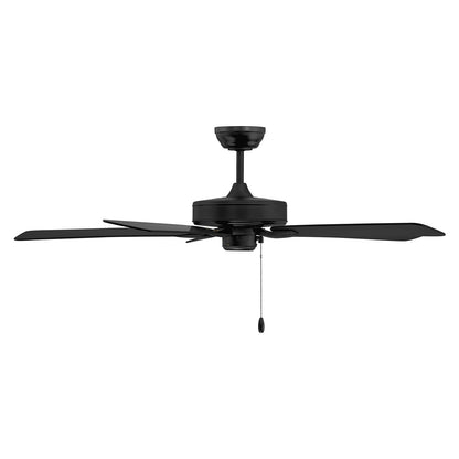 Savoy House 52in Ceiling Fan | Transitional Matte Black Metal and ABS | Covered Patio & Outdoor Living | 52 x 52 x 7.75 in | Model M2038MBK