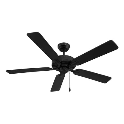 Savoy House 52in Ceiling Fan | Transitional Matte Black Metal and ABS | Covered Patio & Outdoor Living | 52 x 52 x 7.75 in | Model M2038MBK