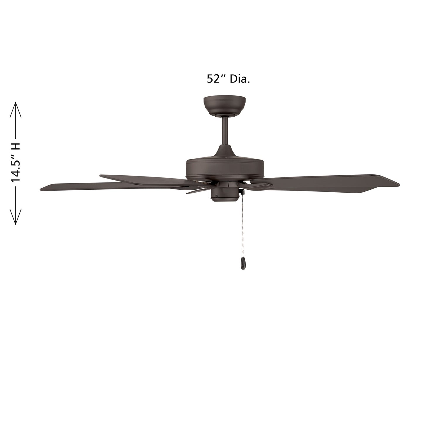 Savoy House 52in Ceiling Fan | Transitional Oil Rubbed Bronze Metal and ABS | Covered Patio & Outdoor Living | 52 x 52 x 7.75 in | Model M2038ORB