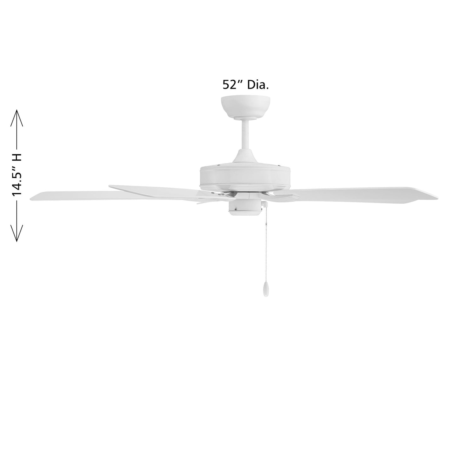 Savoy House 52in Ceiling Fan | Transitional White Metal and ABS | Covered Patio & Outdoor Living | 52 x 52 x 7.75 in | Model M2038WH