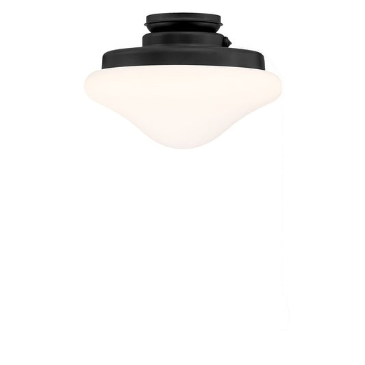 Savoy House Meridian 1-Light LED Fan Light Kit | Transitional Matte Black and White Opal Glass | Indoor & Outdoor Covered Patio | 10.88 | Model M2039MBK