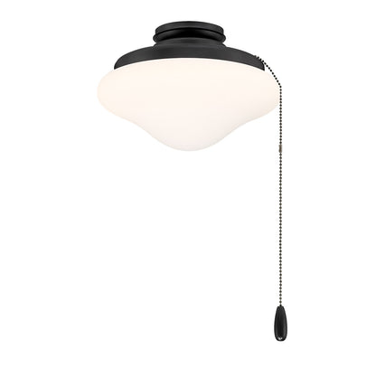 Savoy House Meridian 1-Light LED Fan Light Kit | Transitional Matte Black and White Opal Glass | Indoor & Outdoor Covered Patio | 10.88 | Model M2039MBK