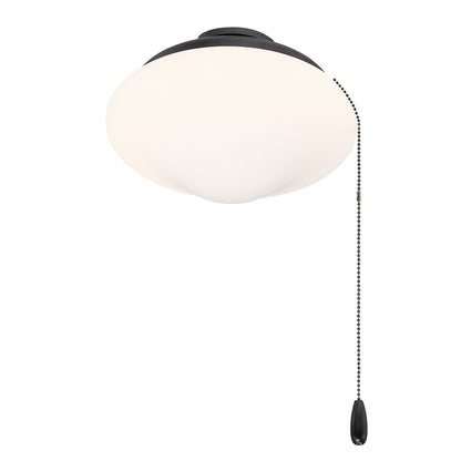 Savoy House Meridian 1-Light LED Fan Light Kit | Transitional Matte Black and White Opal Glass | Indoor & Outdoor Covered Patio | 10.88 | Model M2039MBK