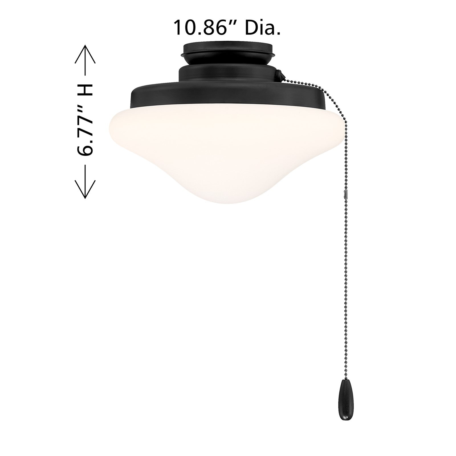 Savoy House Meridian 1-Light LED Fan Light Kit | Transitional Matte Black and White Opal Glass | Indoor & Outdoor Covered Patio | 10.88 | Model M2039MBK