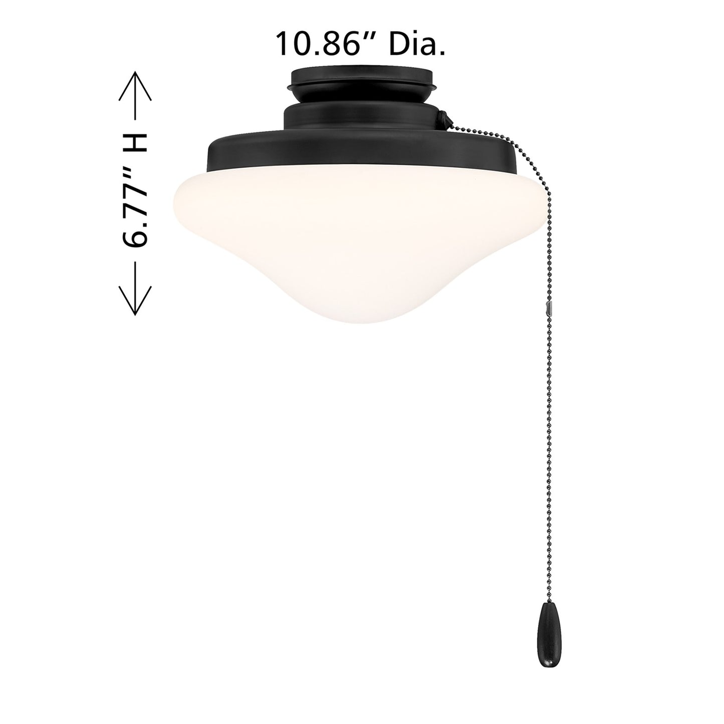Savoy House Meridian 1-Light LED Fan Light Kit | Transitional Matte Black and White Opal Glass | Indoor & Outdoor Covered Patio | 10.88 | Model M2039MBK