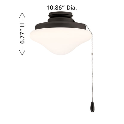 Savoy House Meridian 1-Light LED Fan Light Kit | Transitional Oil Rubbed Bronze and White Opal Glass | Indoor & Outdoor Covered Patio | Model M2039ORB