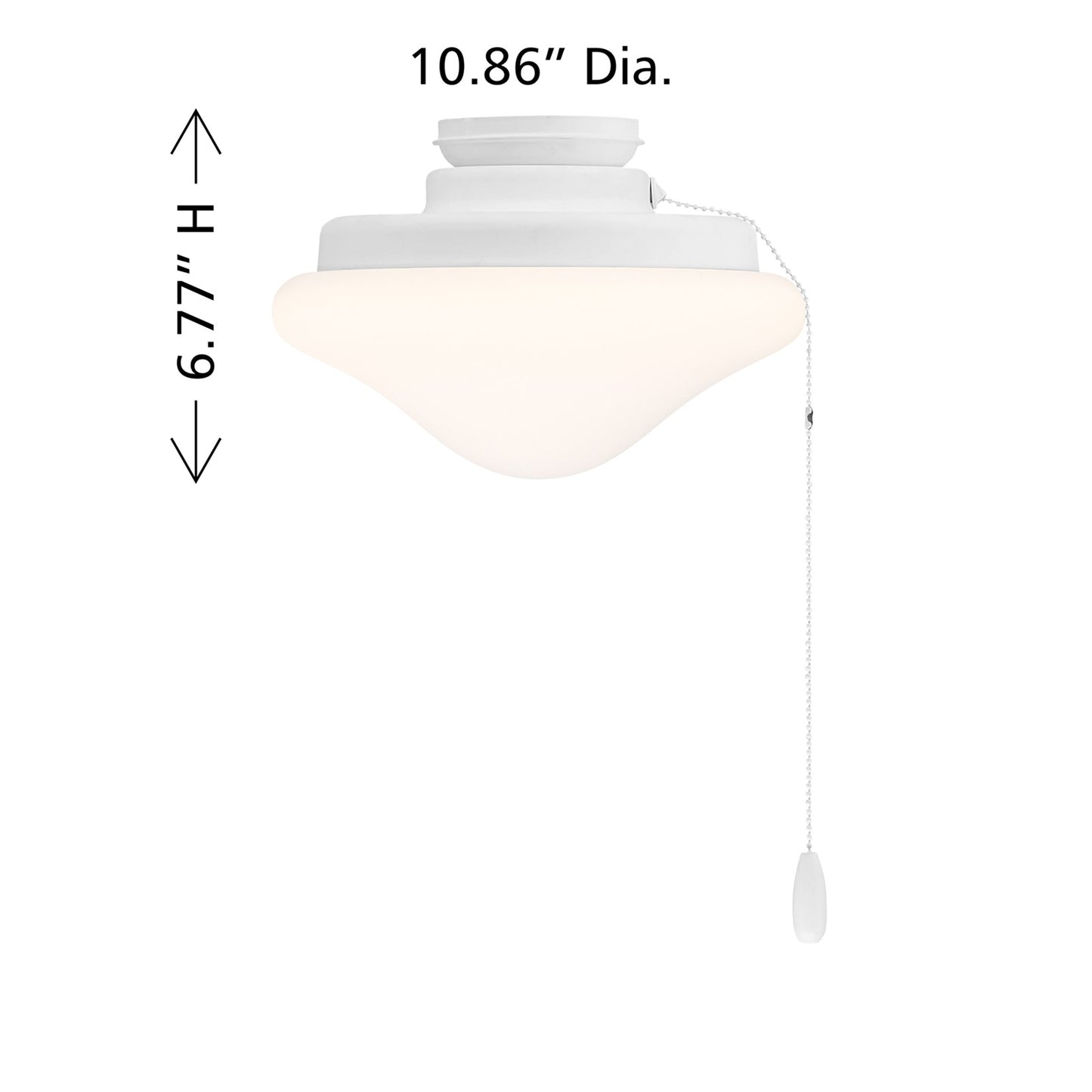 Savoy House Meridian 1-Light LED Fan Light Kit | Transitional White and White Opal Glass | Indoor & Outdoor Covered Patio | 10.88 x 10.88 | Model M2039WH