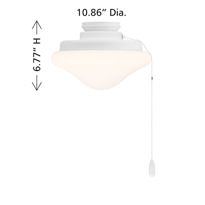 Savoy House Meridian 1-Light LED Fan Light Kit | Transitional White and White Opal Glass | Indoor & Outdoor Covered Patio | 10.88 x 10.88 | Model M2039WH