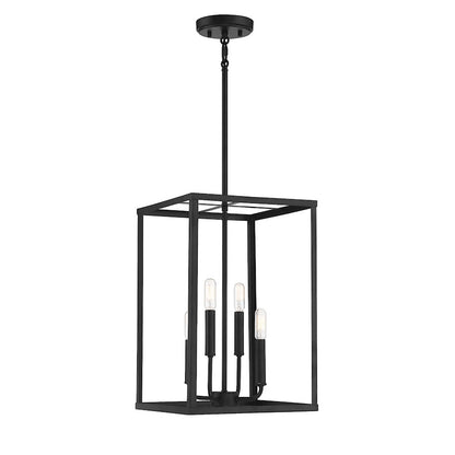 4 Light 18" Pendant, Matte Black