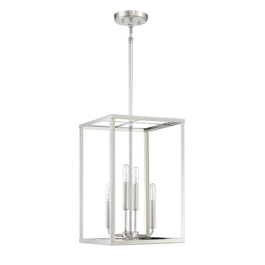 4 Light 18" Pendant, Polished Nickel