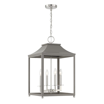 Pendant, Gray/Polished Nickel
