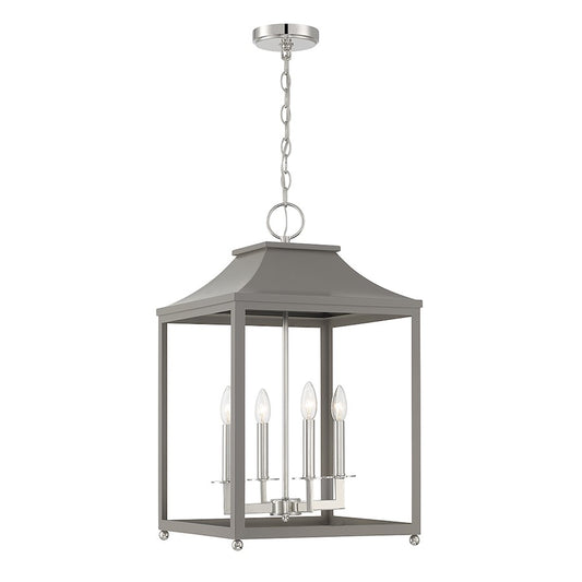 Pendant, Gray/Polished Nickel
