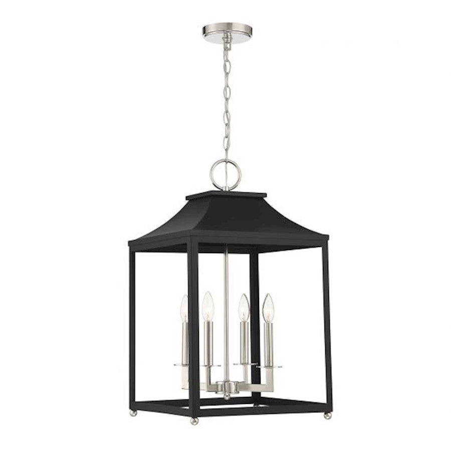 4 Light Pendant, Matte Black