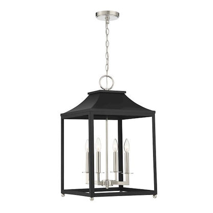 4 Light Pendant, Matte Black