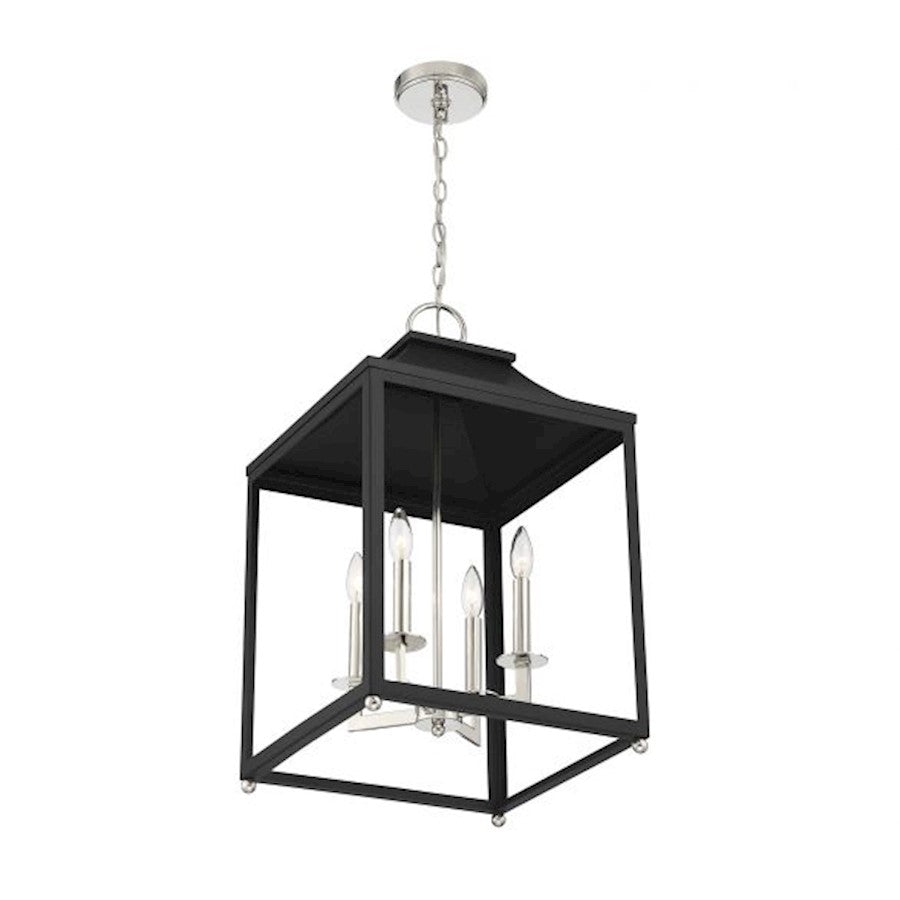 4 Light Pendant, Matte Black