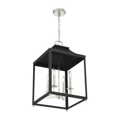 4 Light Pendant, Matte Black