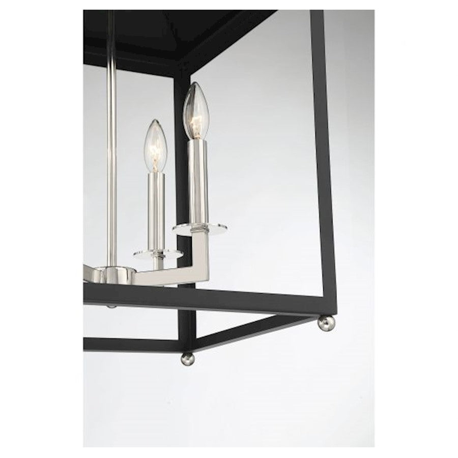 4 Light Pendant, Matte Black
