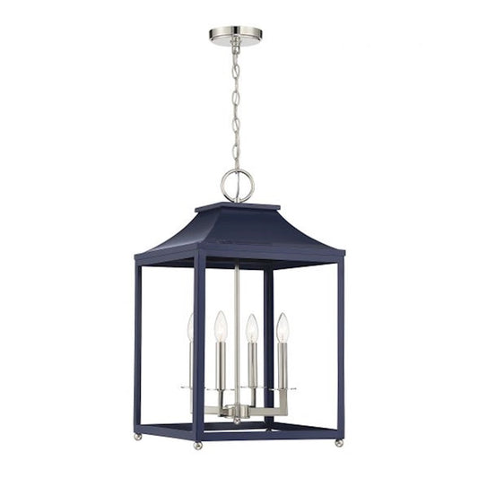4 Light Pendant, Navy Blue
