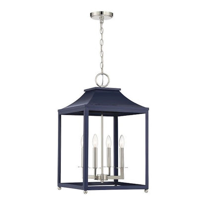 4 Light Pendant, Navy Blue