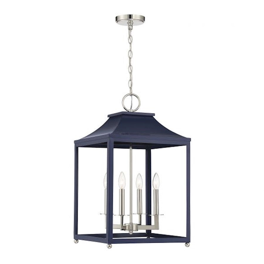 4 Light Pendant, Navy Blue
