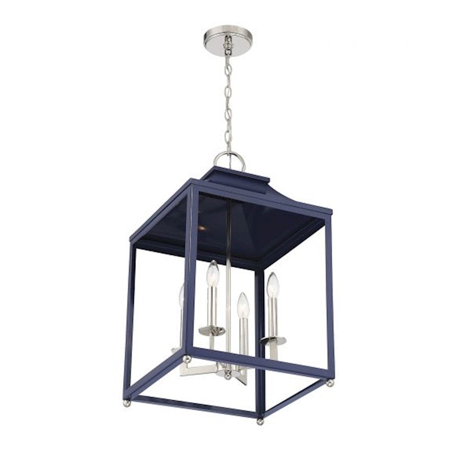 4 Light Pendant, Navy Blue