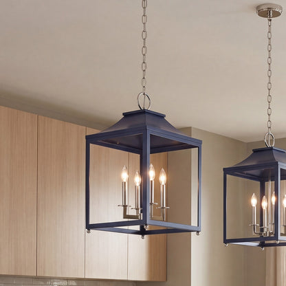 4 Light Pendant, Navy Blue