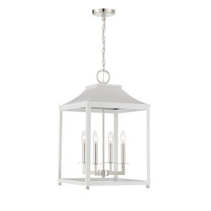 4 Light Pendant, White