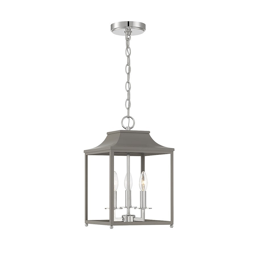 Pendant, Gray/Polished Nickel