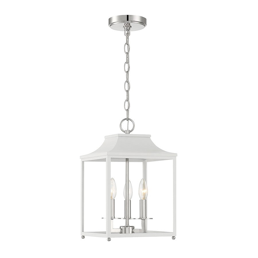 Savoy House 3-Light Pendant, White/Polished Nickel - M30013WHPN