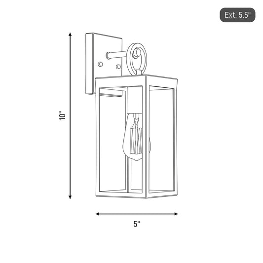 1 Light 10" Outdoor Wall Lantern