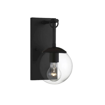 Savoy House 1-Light 11" Outdoor Wall Lantern, Matte Black/Seeded - M50029BK