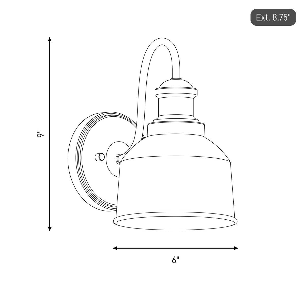 1 Light 9" Outdoor Wall Lantern